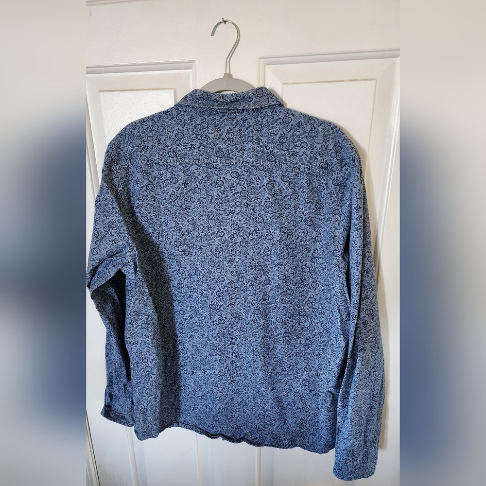 Amerian Rag Men's Blue Paisley Print Denim Shirt Size X-Large Nice! - Picture 2 of 4